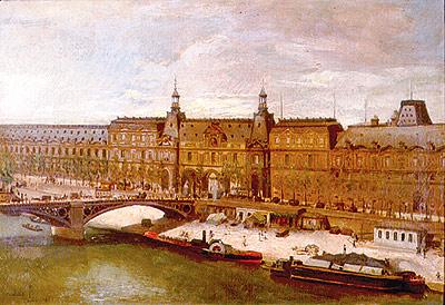 Almeida Junior Arredores do Louvre oil painting image